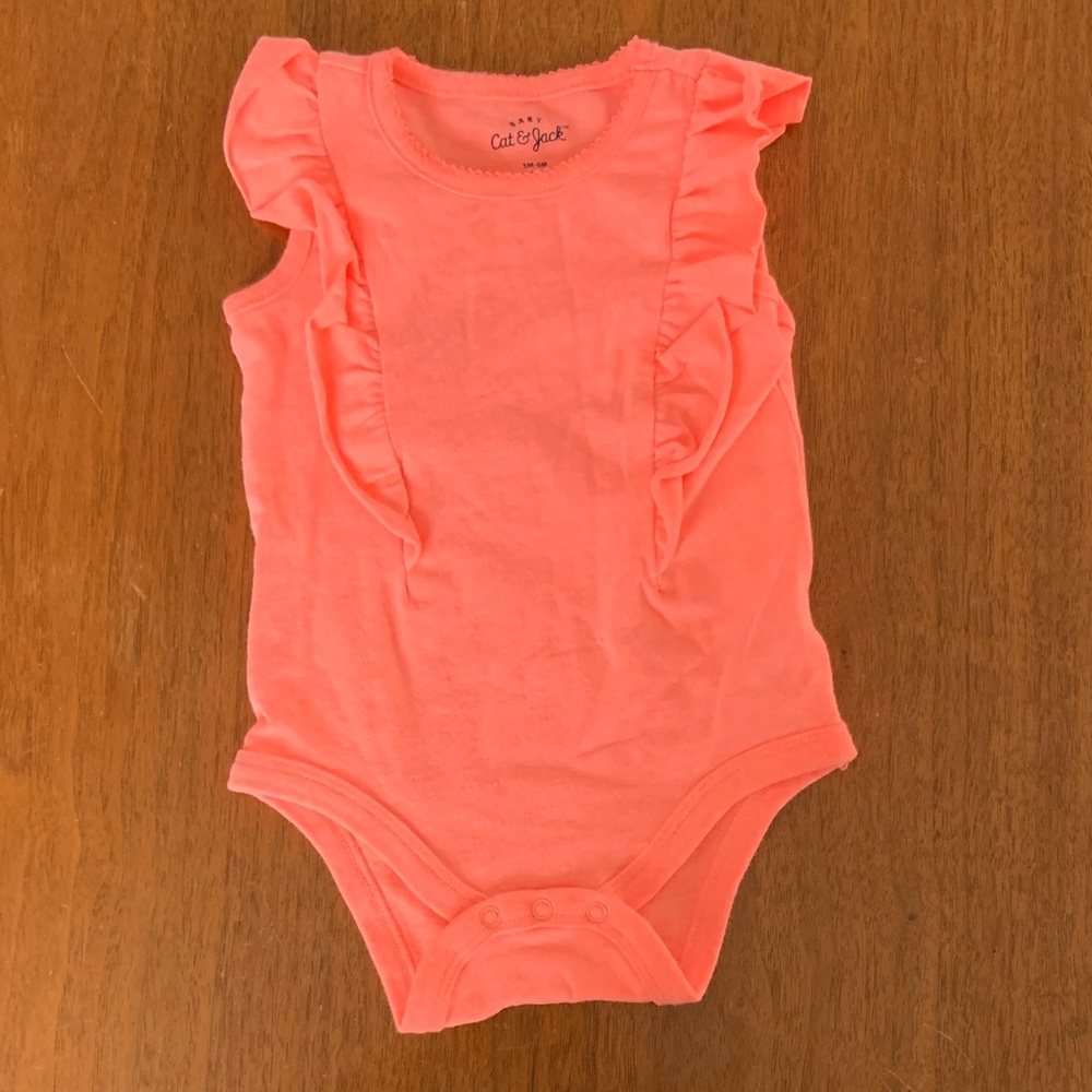 😊FREE😊 Cat & Jack Pink Ruffle Sleeve Baby Bodysuit